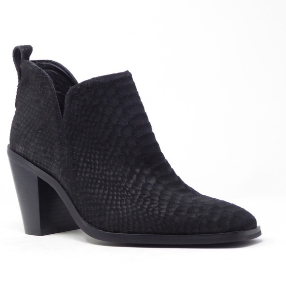 Jeffrey Campbell Rosee Black Suede Snake Boots - Size 8 - Picture 1 of 13